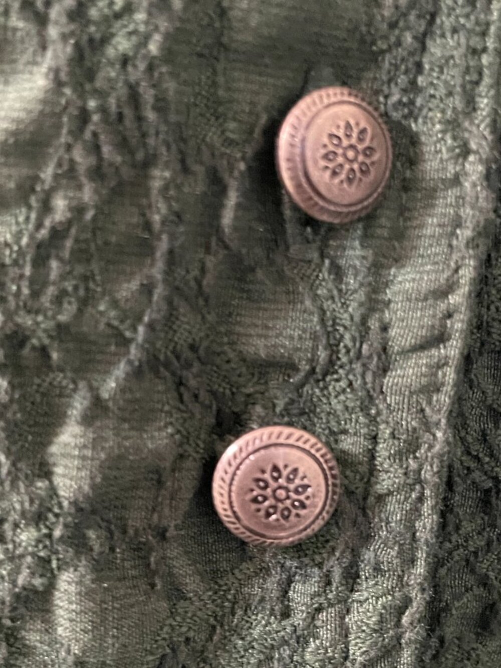 Acorn Cropped Button Front Jacket Women's M Forrest Green Cotton Blend - Picture 5 of 7